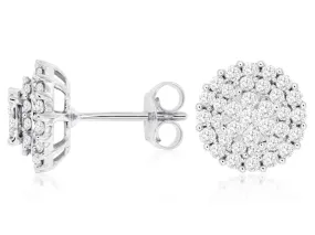 Diamond Cluster Design Stud Earrings