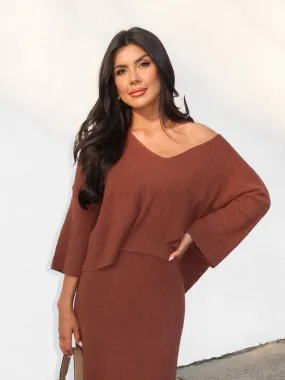 Easton Knit Top in Brown