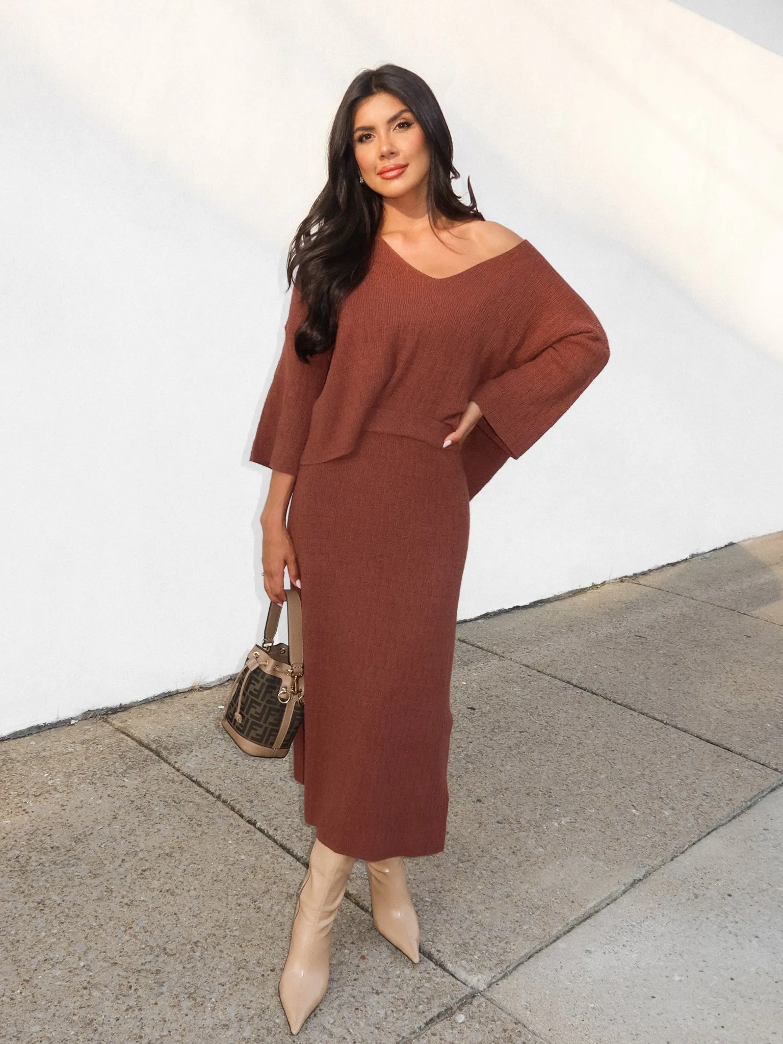 Easton Knit Top in Brown