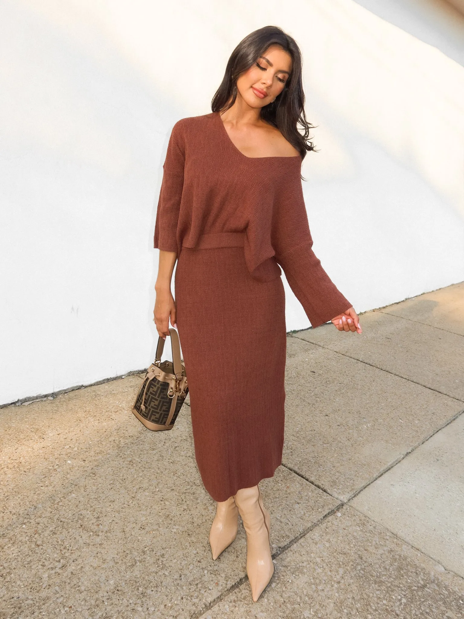 Easton Knit Top in Brown