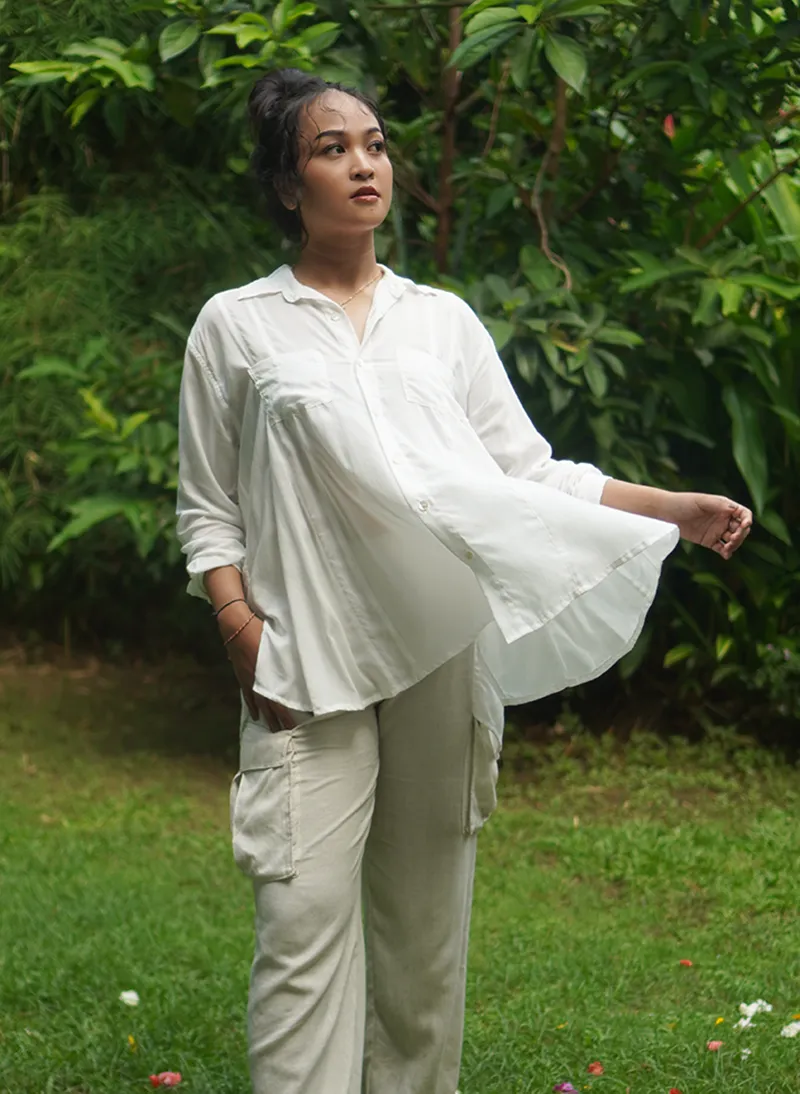 EcoDeluxe Rayon White Flowy Top, 2 sizes - SALE CLOTHING & KIDS