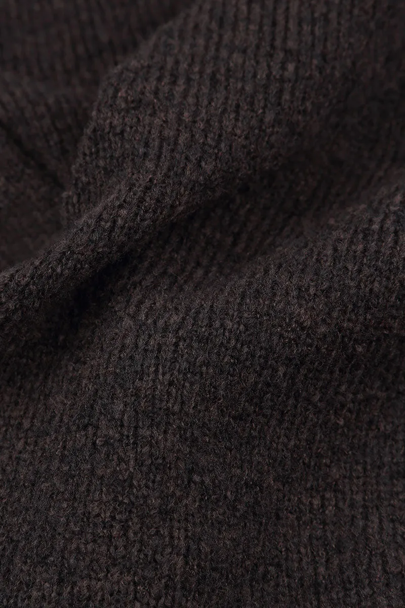 Exposed Seam Chocolate Wool Sweater