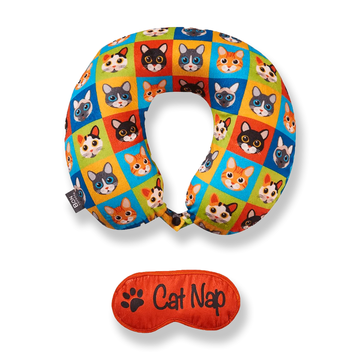 Eye Mask Memory Foam Travel Neck Pillow - Cat Nap