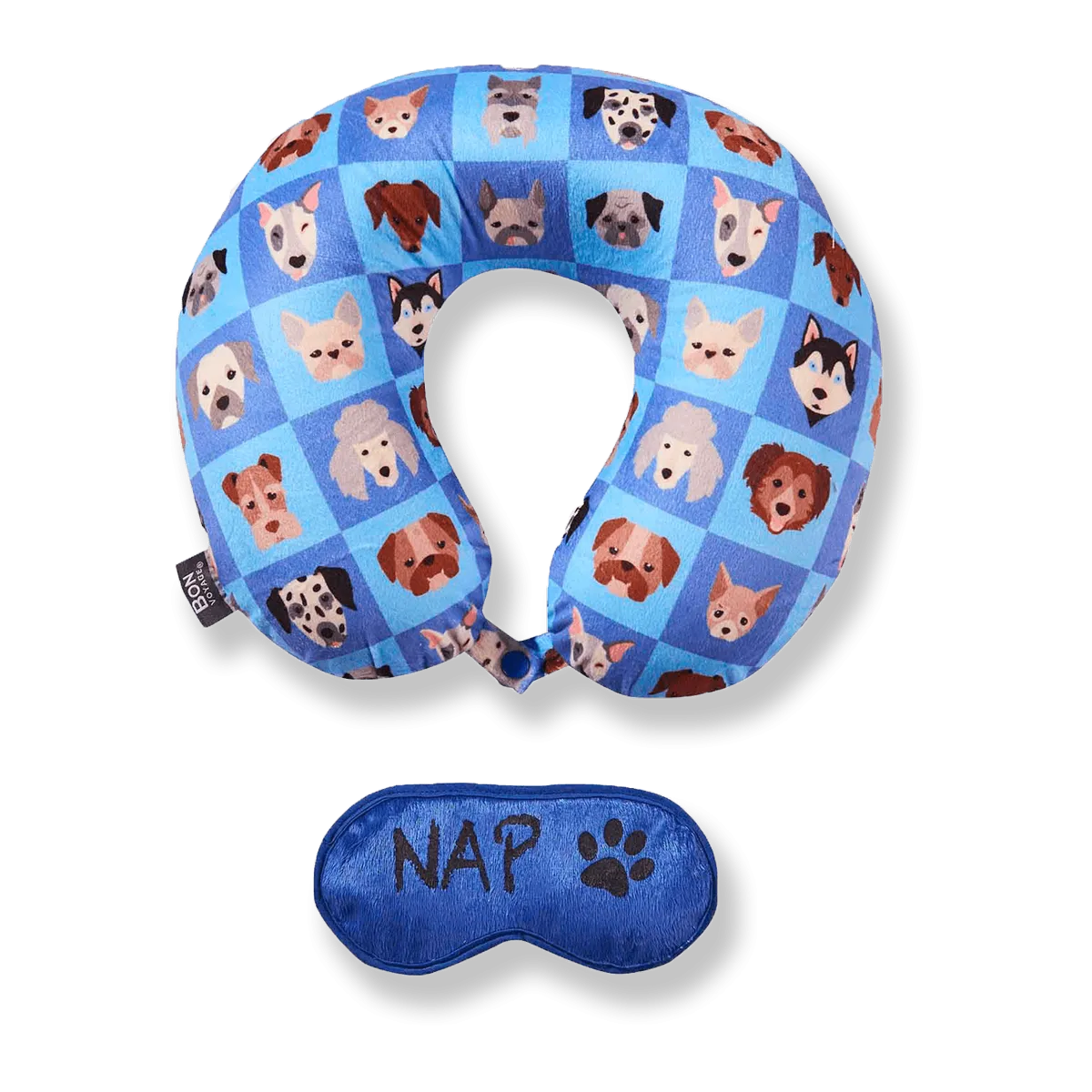 Eye Mask Memory Foam Travel Neck Pillow - Dog Nap