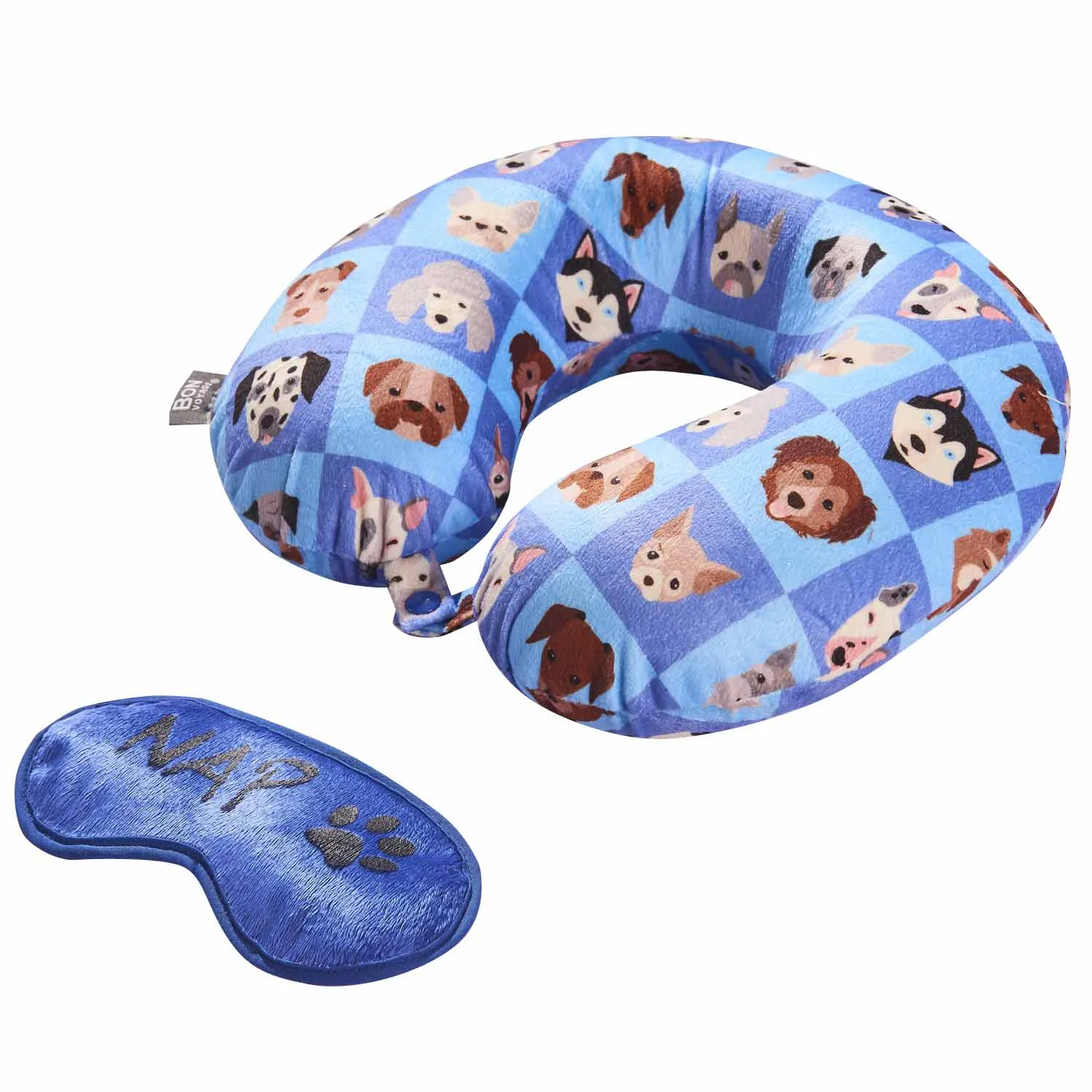 Eye Mask Memory Foam Travel Neck Pillow - Dog Nap