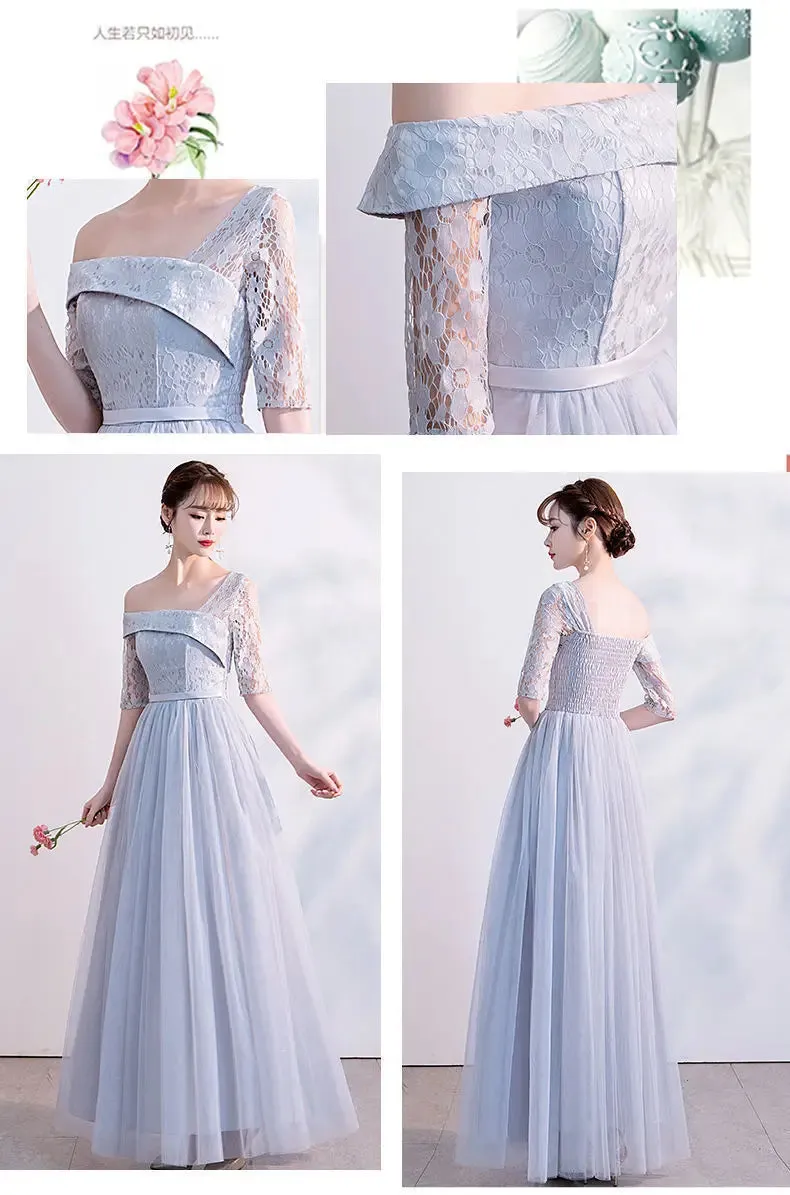 Female Lace Bridesmaid Dresses Fairy Temperament Banquet Slim Birthday Dress Students Long New Girlfriend Group Sisters Dress