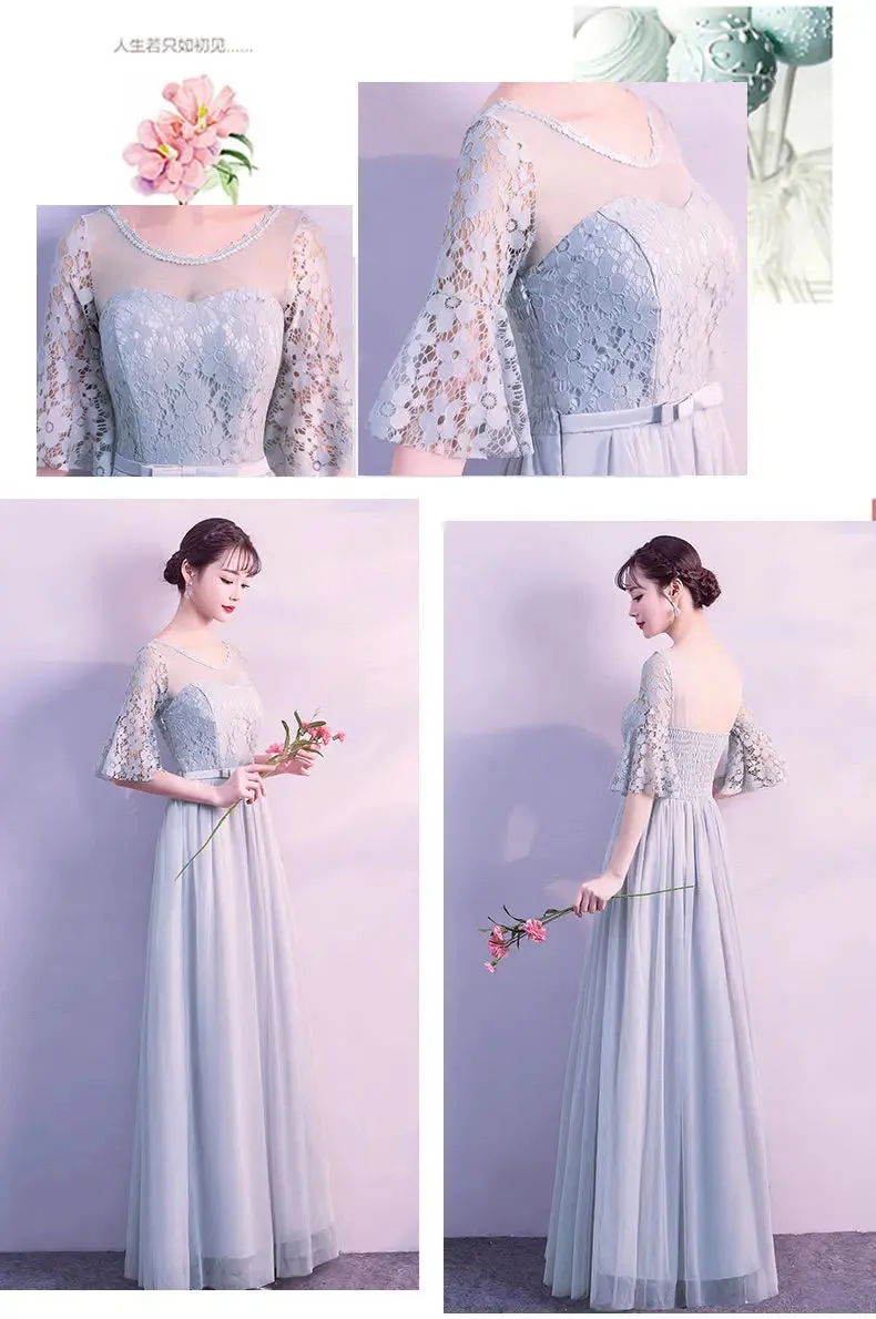 Female Lace Bridesmaid Dresses Fairy Temperament Banquet Slim Birthday Dress Students Long New Girlfriend Group Sisters Dress