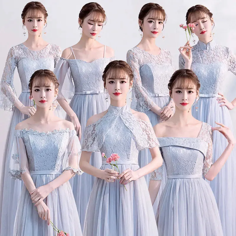 Female Lace Bridesmaid Dresses Fairy Temperament Banquet Slim Birthday Dress Students Long New Girlfriend Group Sisters Dress