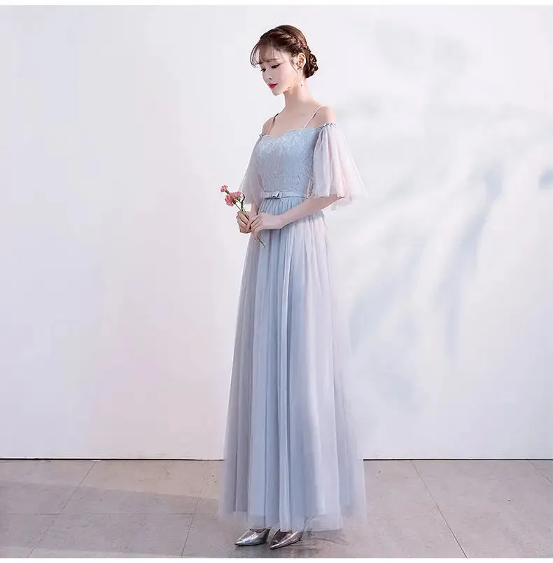 Female Lace Bridesmaid Dresses Fairy Temperament Banquet Slim Birthday Dress Students Long New Girlfriend Group Sisters Dress