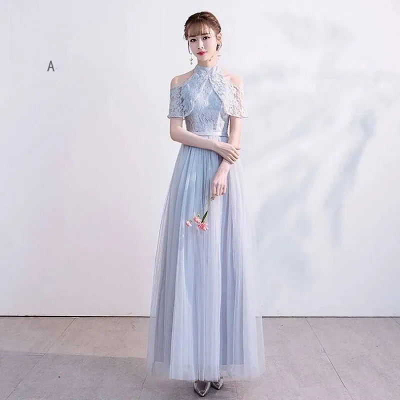 Female Lace Bridesmaid Dresses Fairy Temperament Banquet Slim Birthday Dress Students Long New Girlfriend Group Sisters Dress