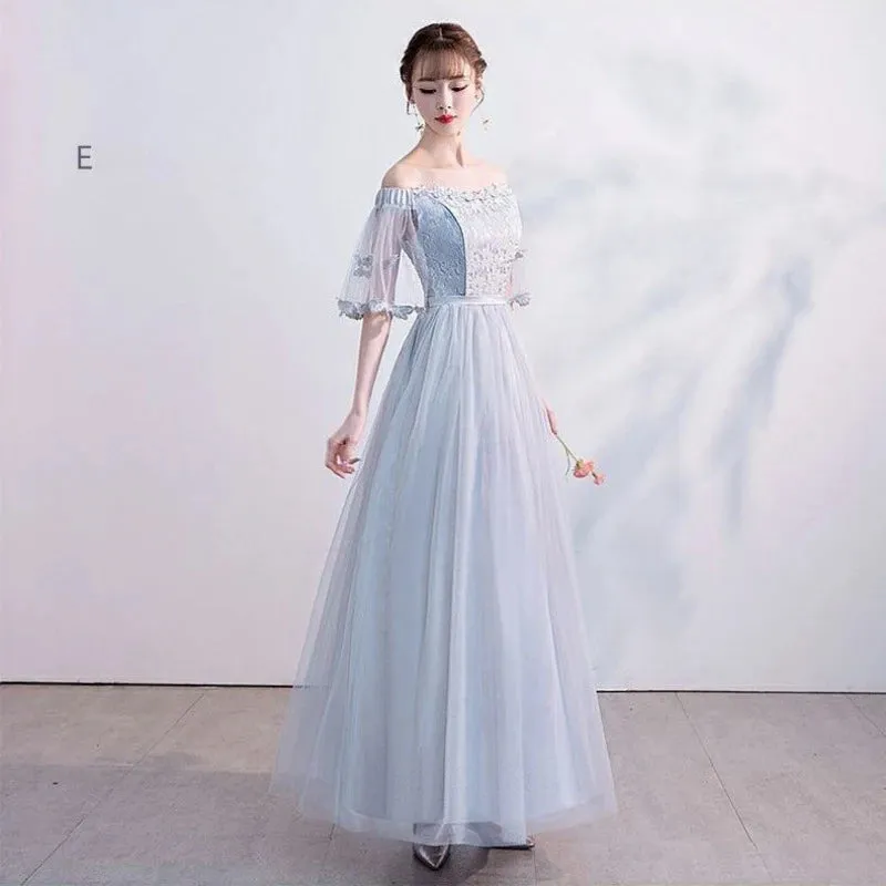 Female Lace Bridesmaid Dresses Fairy Temperament Banquet Slim Birthday Dress Students Long New Girlfriend Group Sisters Dress