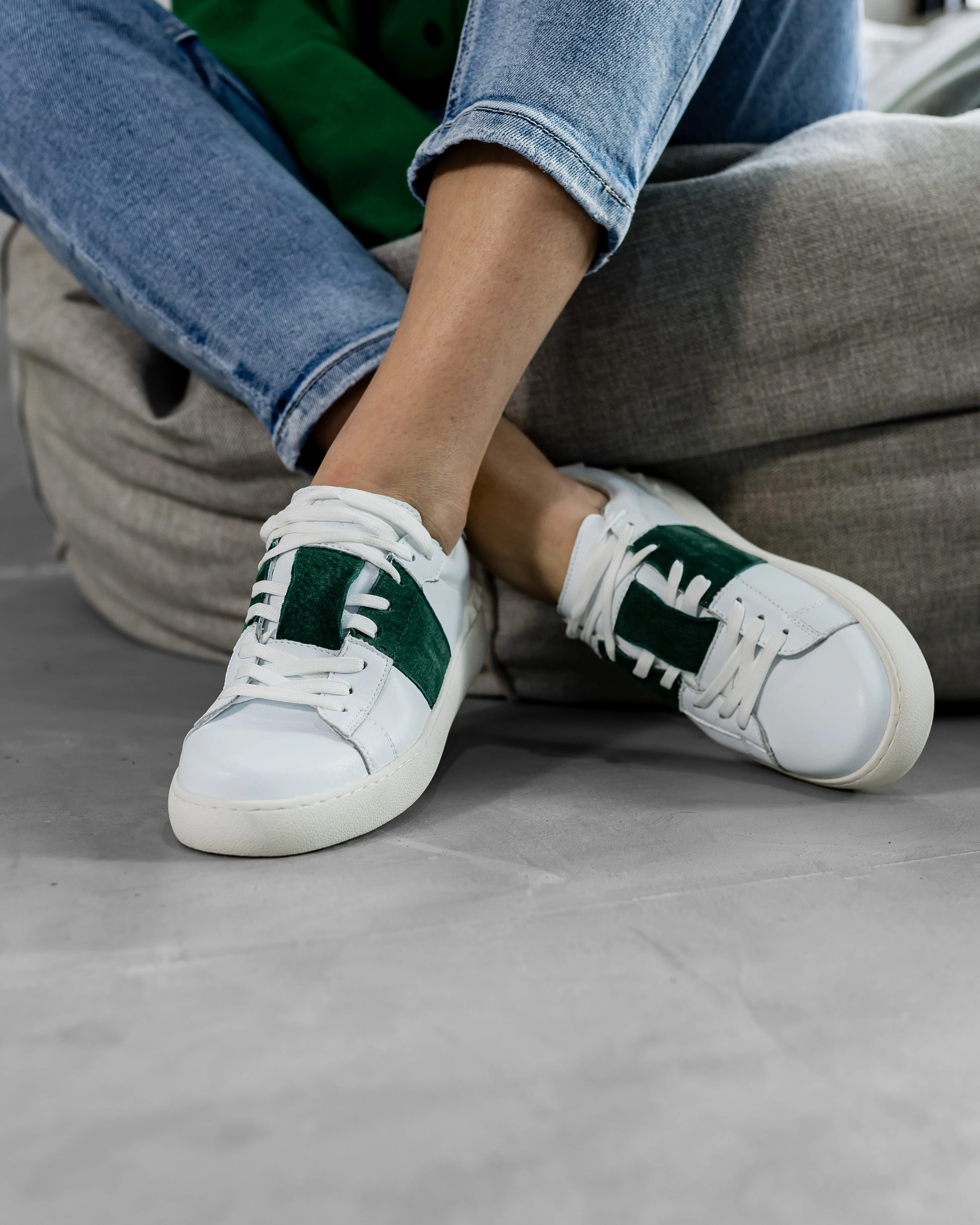 Gabriela Sneaker | Green & White Sneaker