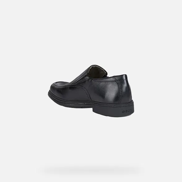 Geox Kids Federico Smooth Leather School Shoes - Black