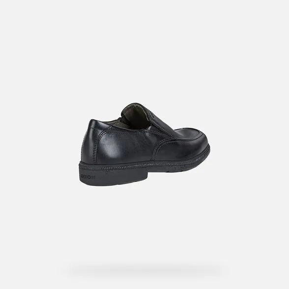 Geox Kids Federico Smooth Leather School Shoes - Black