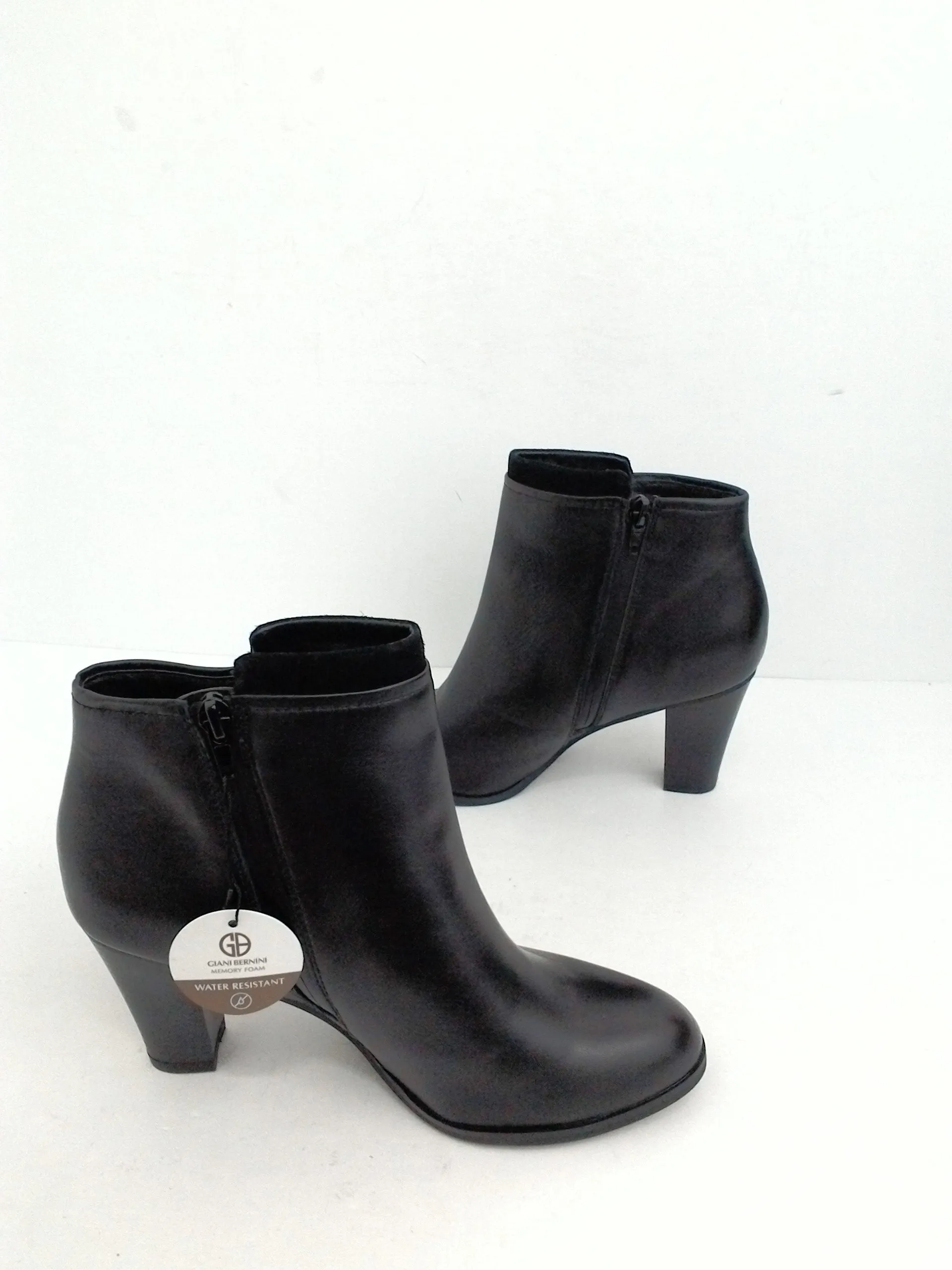 Giani Bernini Women's Leather Black Booties Size 8.5 M