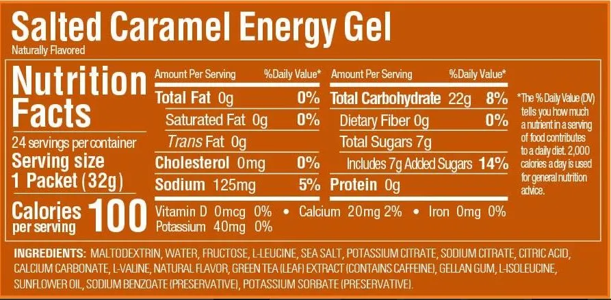 Gu Energy Gel- Salted Caramel   Caffeine