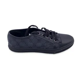 Gucci Black GG Monogram Canvas Low Top Sneakers Size 40