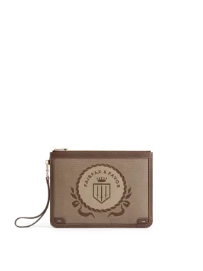 Highbury Clutch - Jacquard Taupe