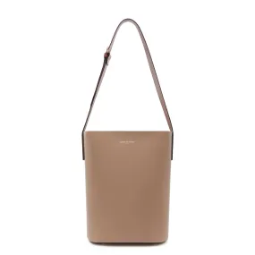 Honoré Lora taupe calfskin leather shoulder bag with laptop compartment