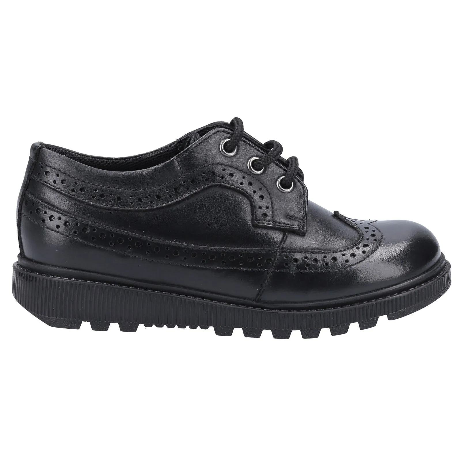 Hush Puppies Girls Felicity Leather School Shoes - Black