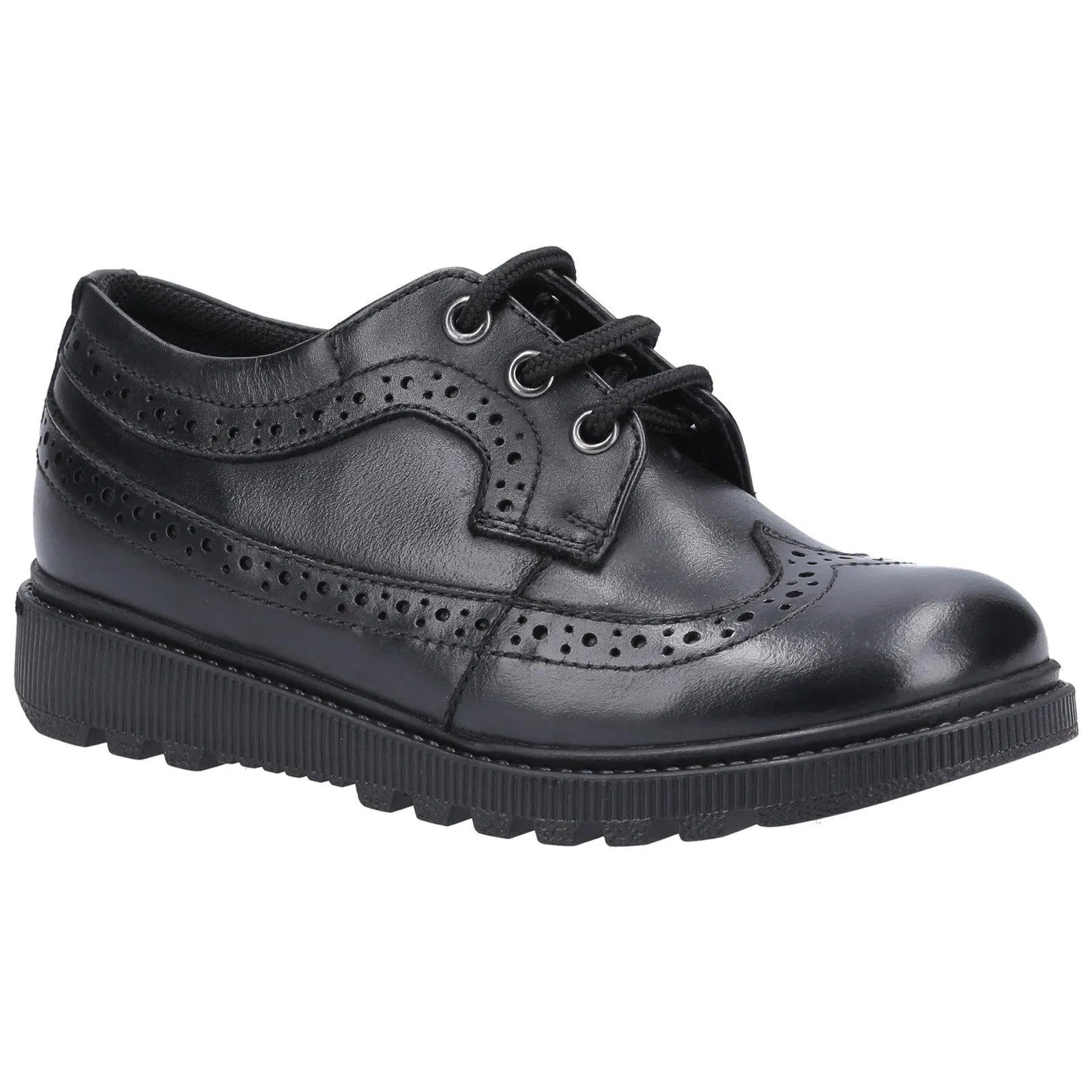 Hush Puppies Girls Felicity Leather School Shoes - Black