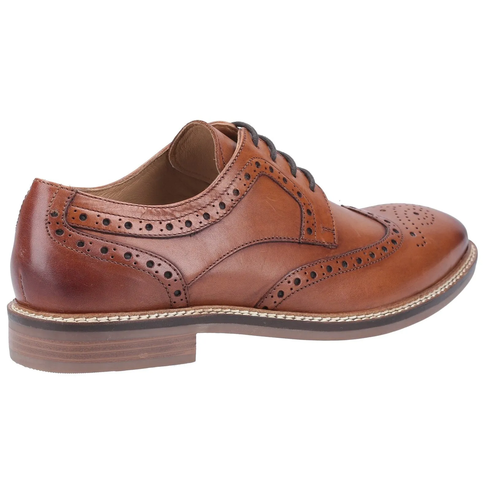 Hush Puppies Mens Bryson Leather Shoes - Brown