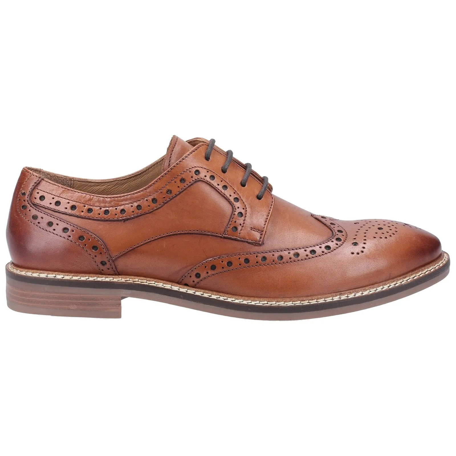 Hush Puppies Mens Bryson Leather Shoes - Brown