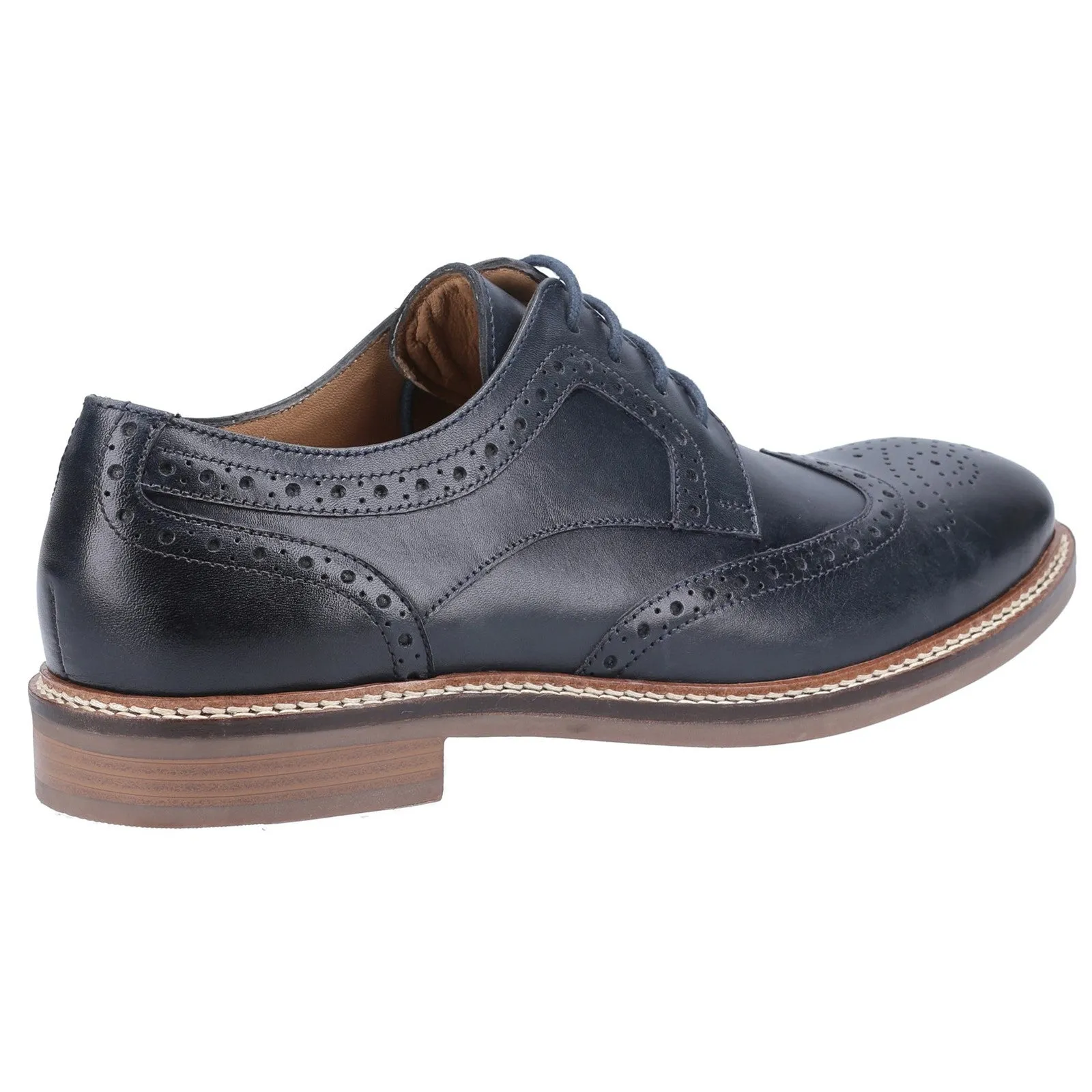 Hush Puppies Mens Bryson Leather Shoes - Navy