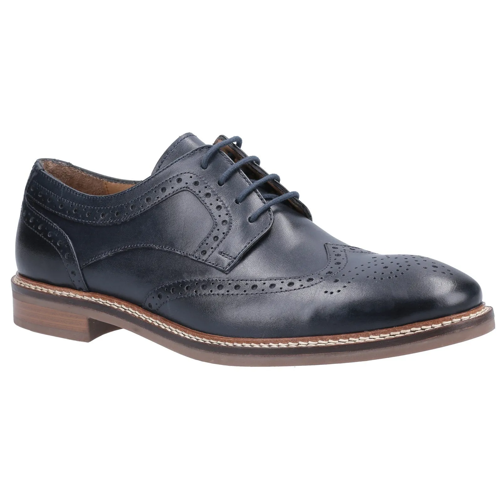 Hush Puppies Mens Bryson Leather Shoes - Navy