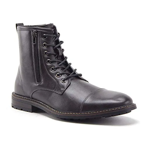 Jazamé Men's Stealth Distressed Secret Pocket Storage Military Combat Dress Boots