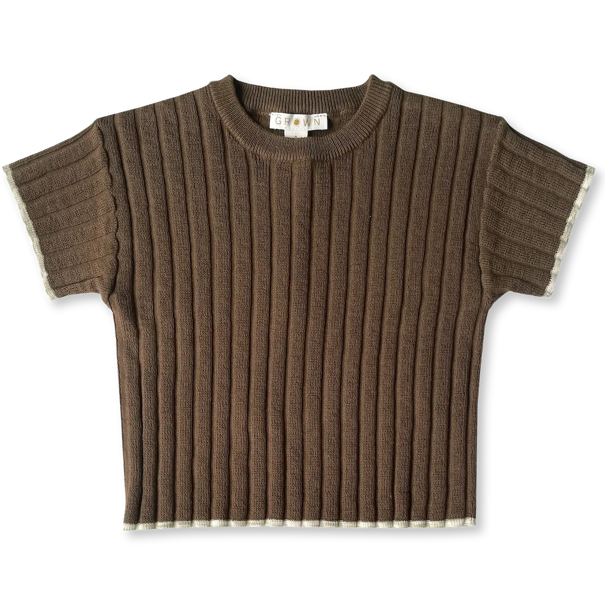 Knitted Rib Tee- Chocolate