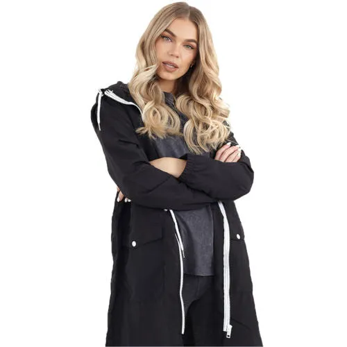 Ladies Brave Soul Devan Hooded Rain Mac