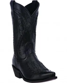 Laredo Men's (68430) 12" Black Leather Snip Toe Cowboy Boots