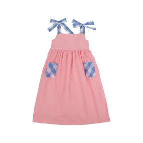 Macie Midi Dress - Sandpearl Pink with Park City Periwinkle Check