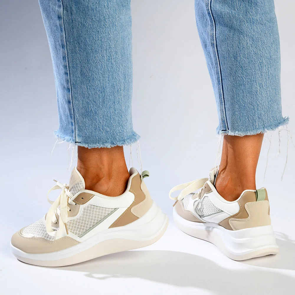 Madison Tanya Mesh Fashion Sneaker - Nude/Multi Colour