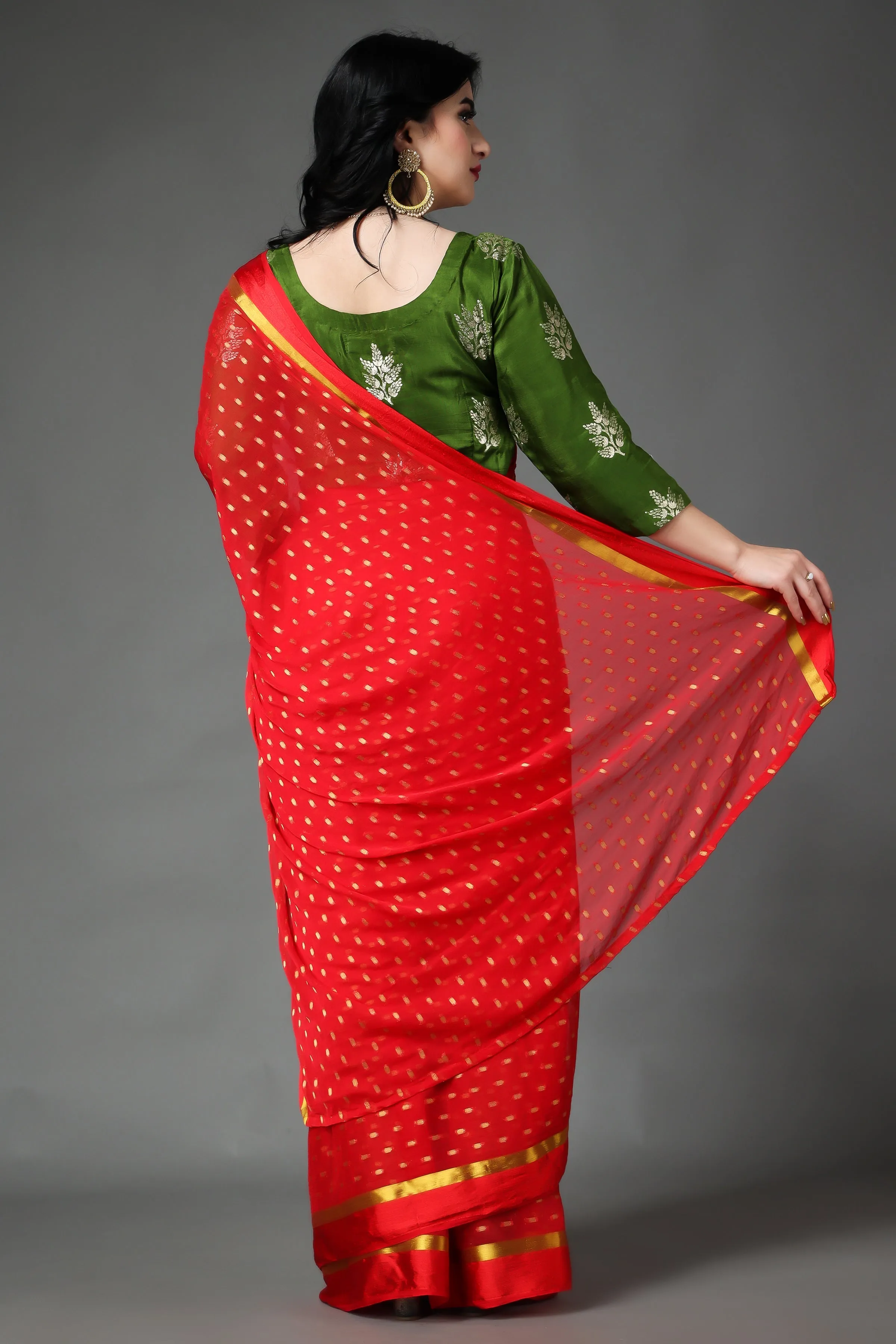 Majestic Mehandi Silk Blouse