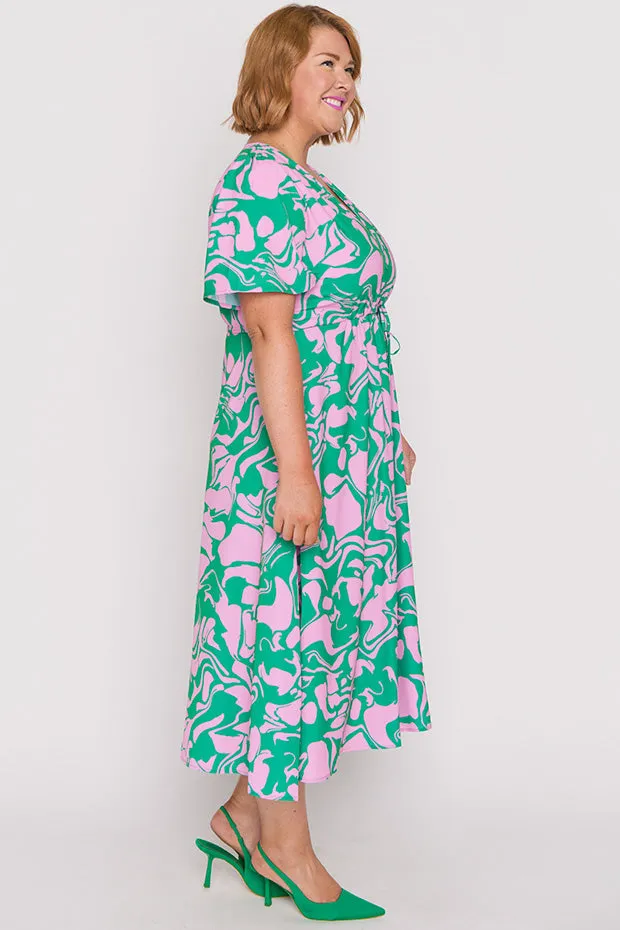 Marley Green Pink Abstract Dress