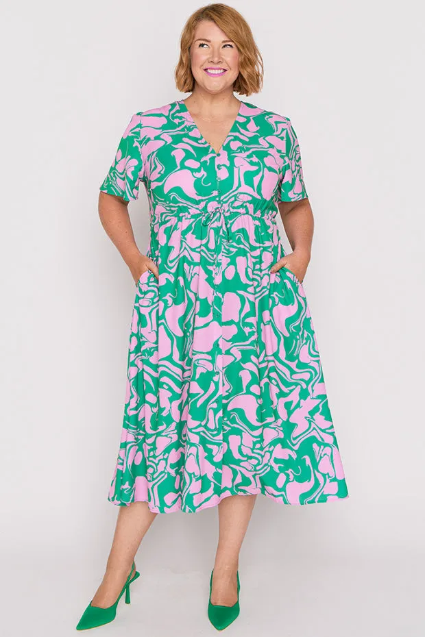 Marley Green Pink Abstract Dress