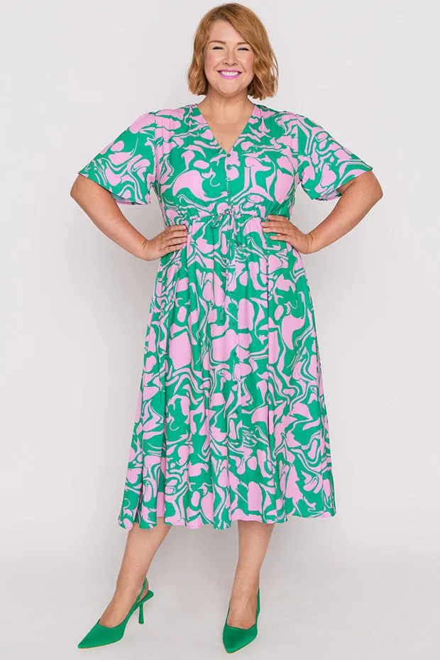 Marley Green Pink Abstract Dress