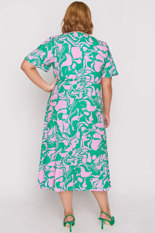 Marley Green Pink Abstract Dress