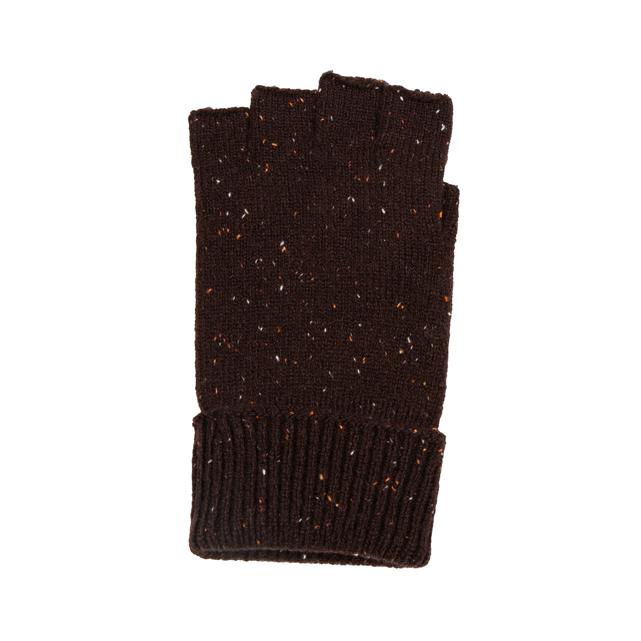 Men's Fingerless Knitted Gloves with Ribbed Cuffs