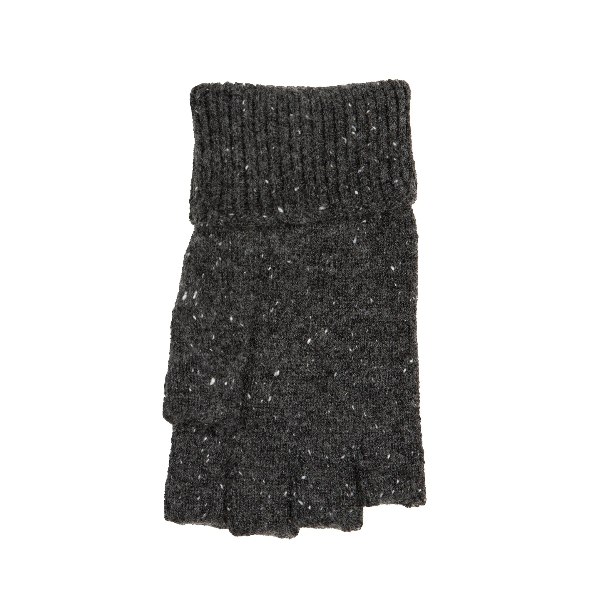 Men's Fingerless Knitted Gloves with Ribbed Cuffs