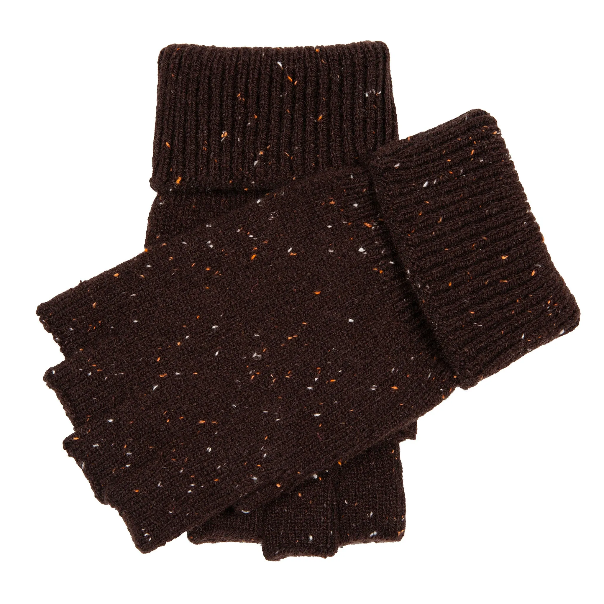 Men's Fingerless Knitted Gloves with Ribbed Cuffs