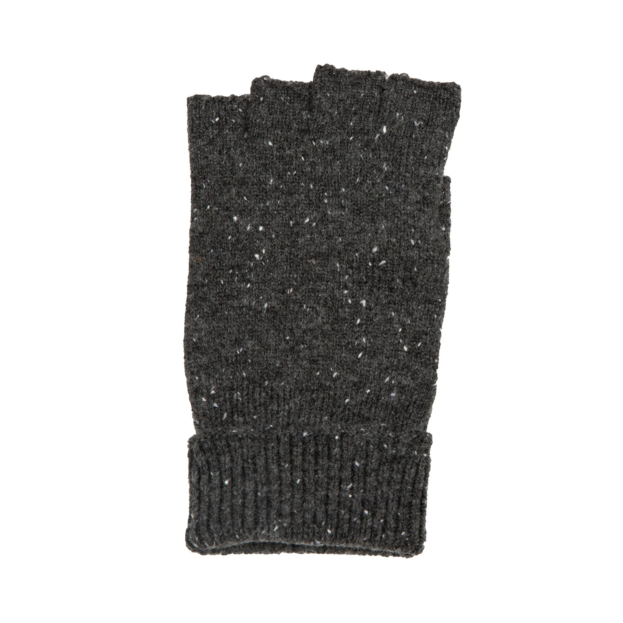 Men's Fingerless Knitted Gloves with Ribbed Cuffs