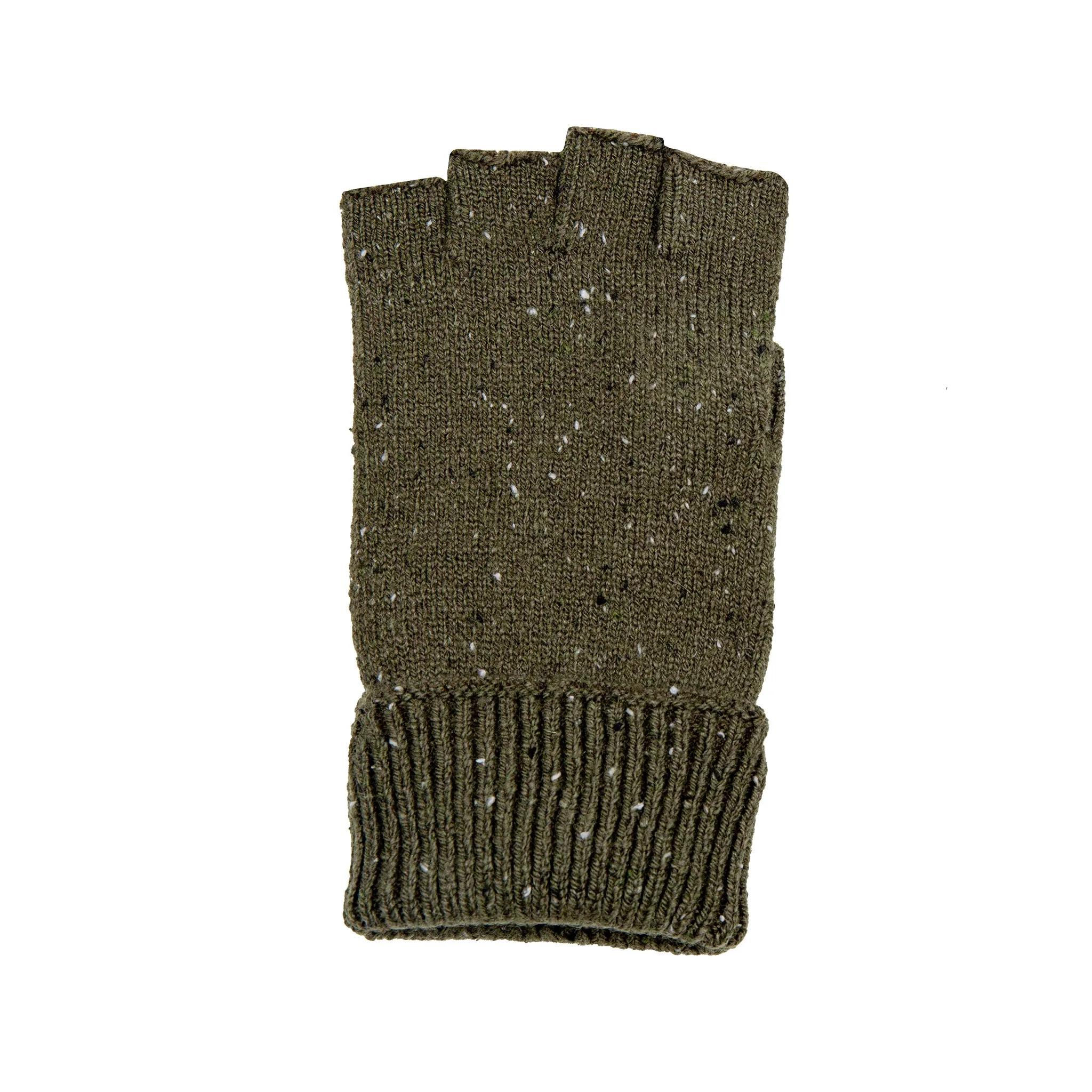 Men's Fingerless Knitted Gloves with Ribbed Cuffs