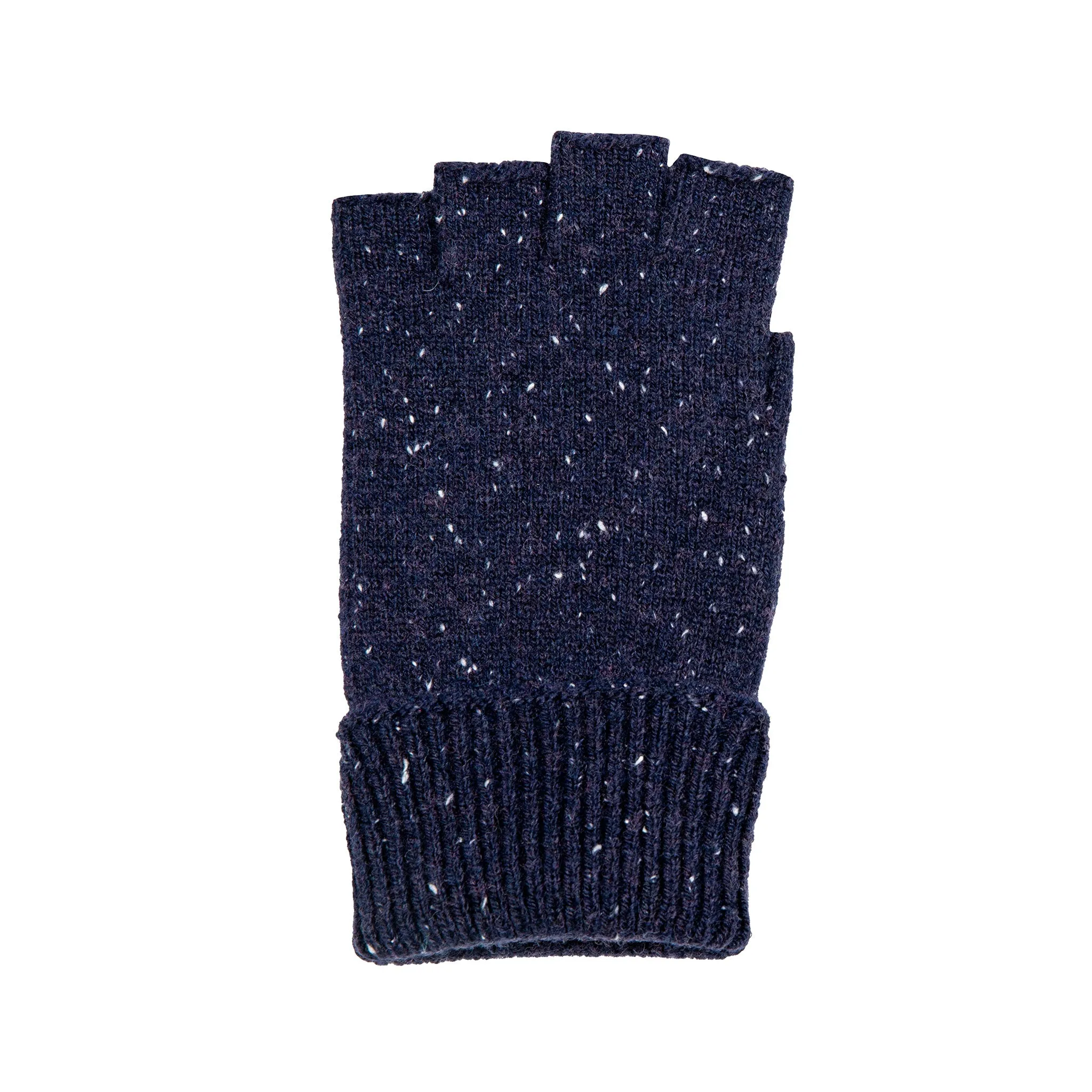 Men's Fingerless Knitted Gloves with Ribbed Cuffs