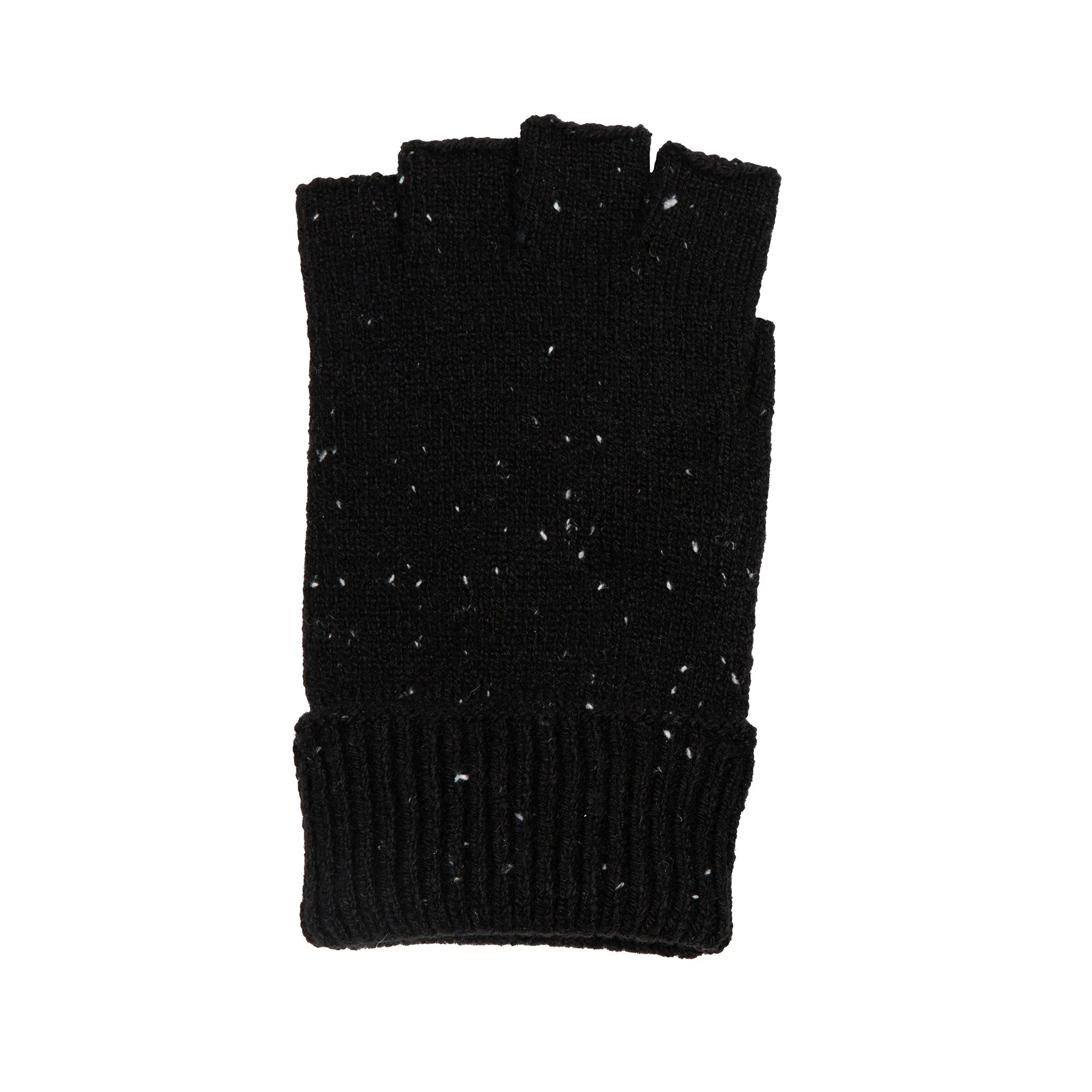 Men's Fingerless Knitted Gloves with Ribbed Cuffs