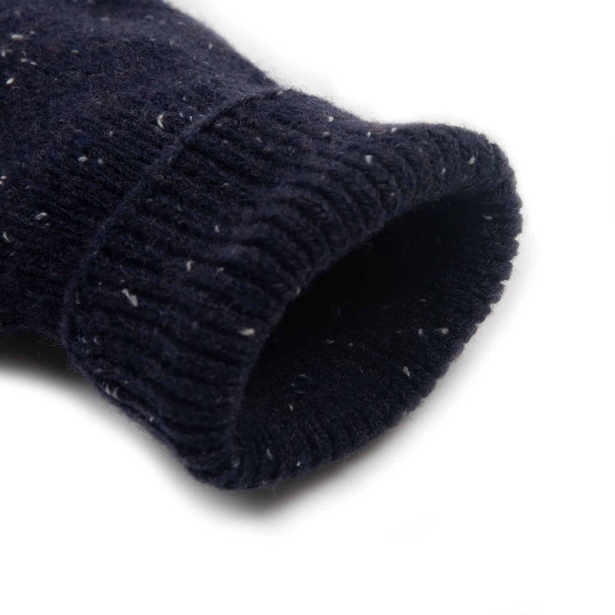 Men's Fingerless Knitted Gloves with Ribbed Cuffs