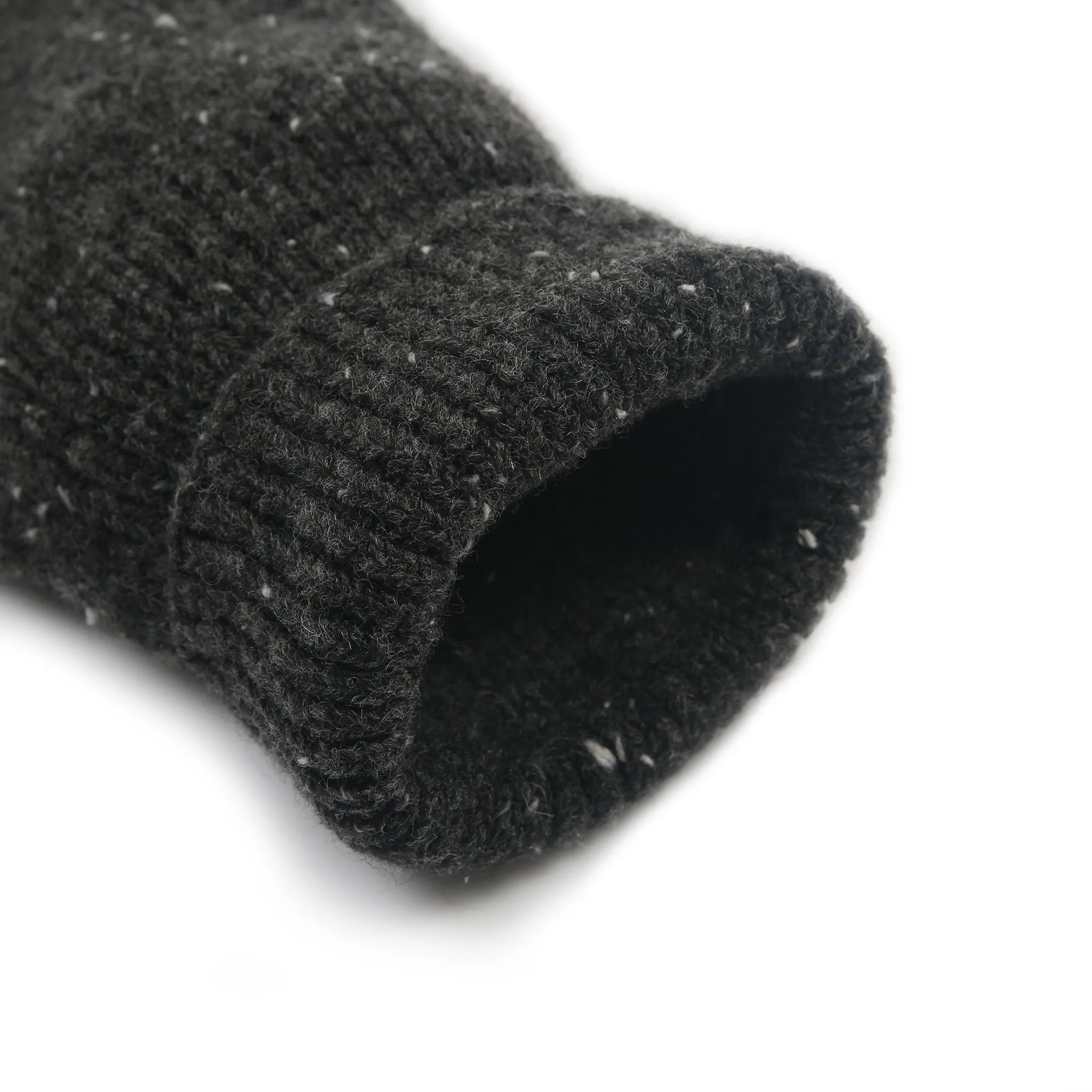 Men's Fingerless Knitted Gloves with Ribbed Cuffs