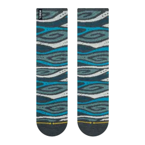 Merge4 Tencil/Hemp Wood Grain Crew Socks